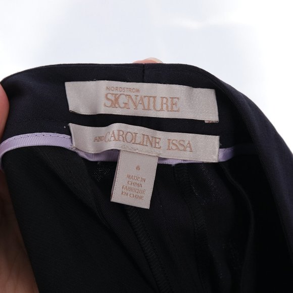Nordstrom Signature and Caroline Issa Navy Wool Trousers Size 6 - Picture 6 of 7